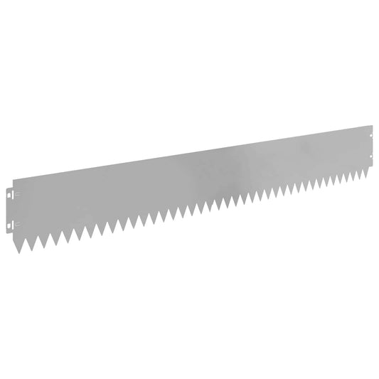 Lawn Edging 30 pcs 103 x 15 cm Steel Silver