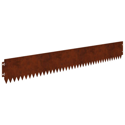 Lawn Edging 10 pcs 103 x 15 cm Steel Rusty