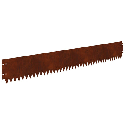 Lawn Edging 20 pcs 103 x 15 cm Steel Rusty