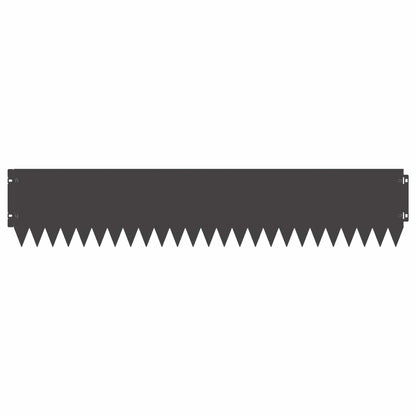 Lawn Edging 10 pcs 103 x 20 cm Steel Black