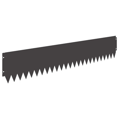 Lawn Edging 30 pcs 103 x 20 cm Steel Black