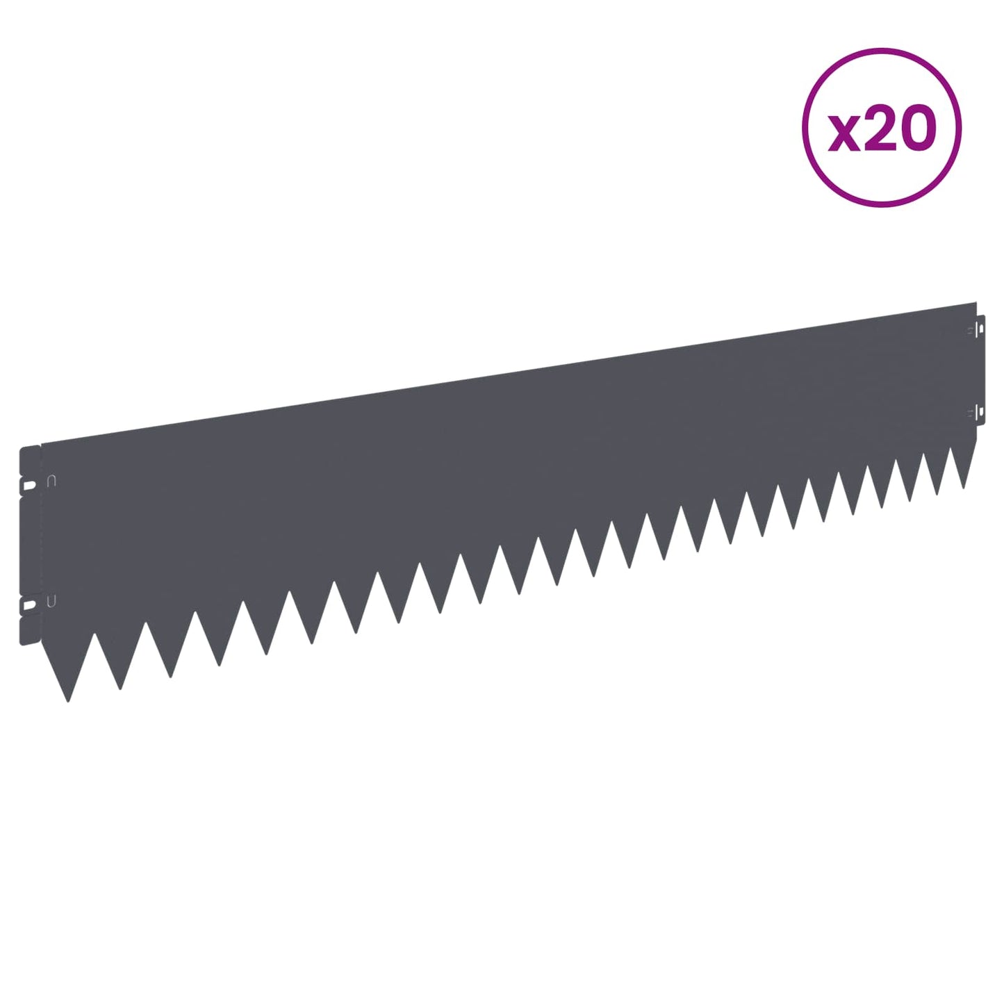 Lawn Edging 20 pcs 103 x 20 cm Steel Anthracite