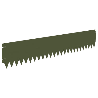Lawn Edging 10 pcs 103 x 20 cm Steel Olive Green