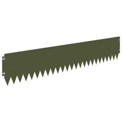 Lawn Edging 10 pcs 103 x 20 cm Steel Olive Green