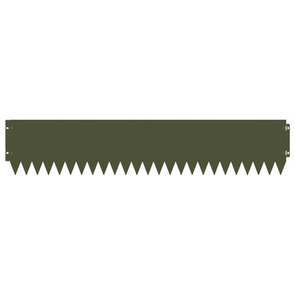 Lawn Edging 10 pcs 103 x 20 cm Steel Olive Green