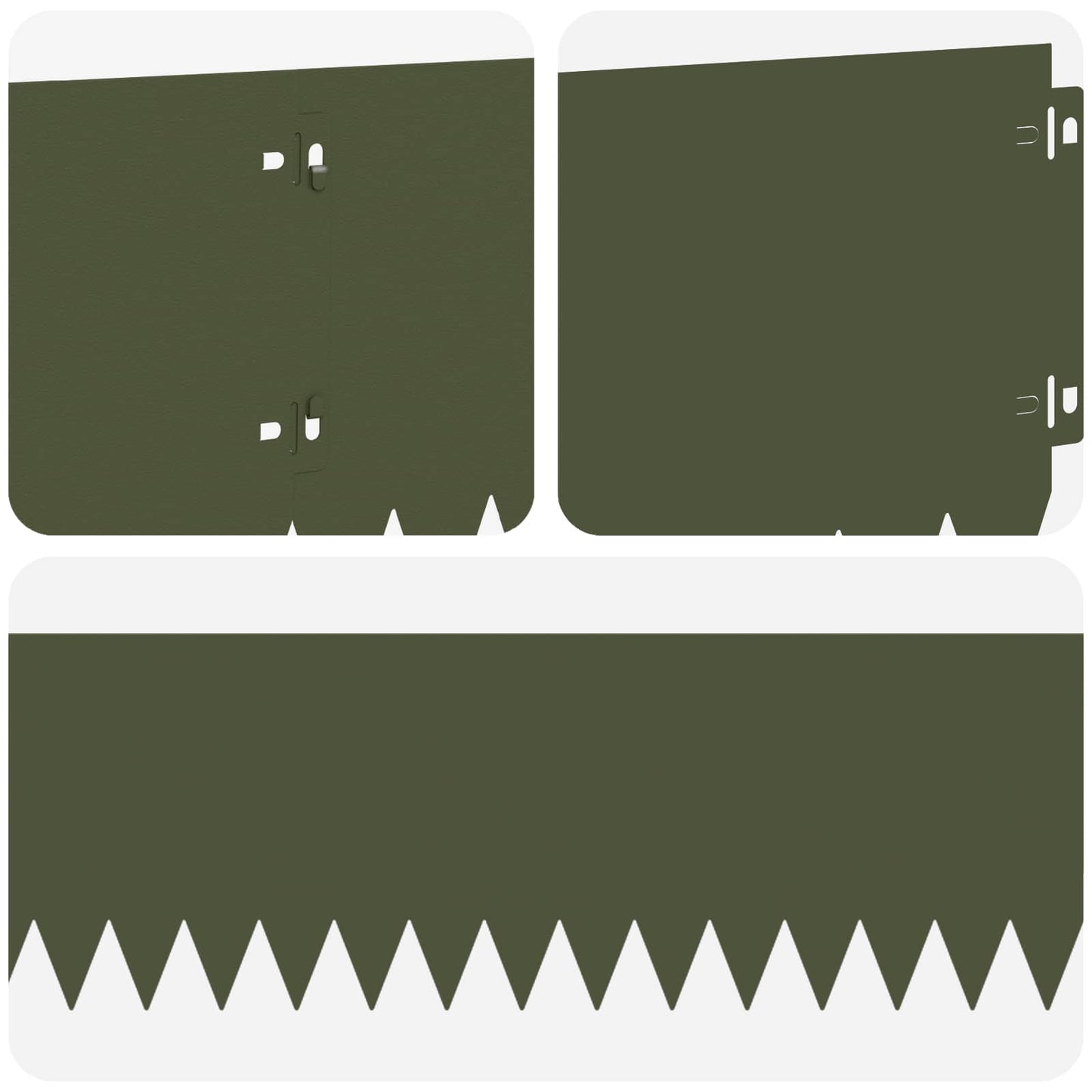 Lawn Edging 30 pcs 103 x 20 cm Steel Olive Green