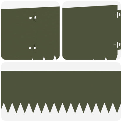 Lawn Edging 30 pcs 103 x 20 cm Steel Olive Green
