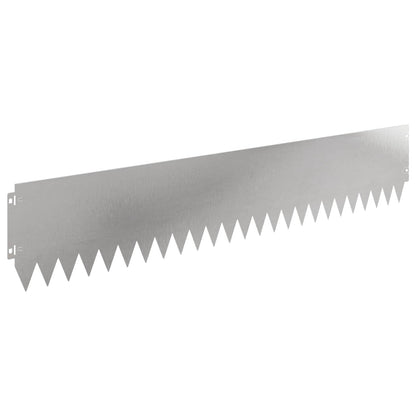 Lawn Edging 10 pcs 103 x 20 cm Steel Silver