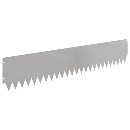 Lawn Edging 30 pcs 103 x 20 cm Steel Silver
