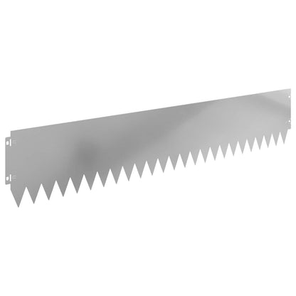 Lawn Edging 10 pcs 103 x 20 cm Steel Silver