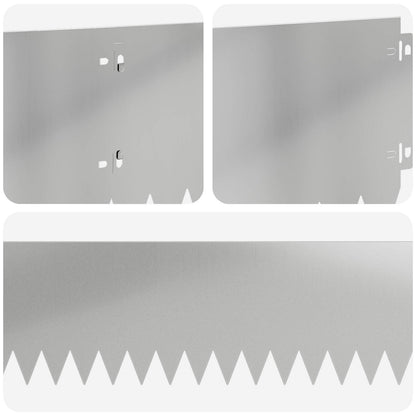 Lawn Edging 30 pcs 103 x 20 cm Steel Silver