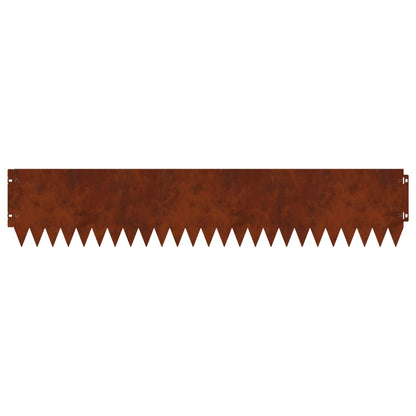 Lawn Edging 10 pcs 103 x 20 cm Steel Rusty