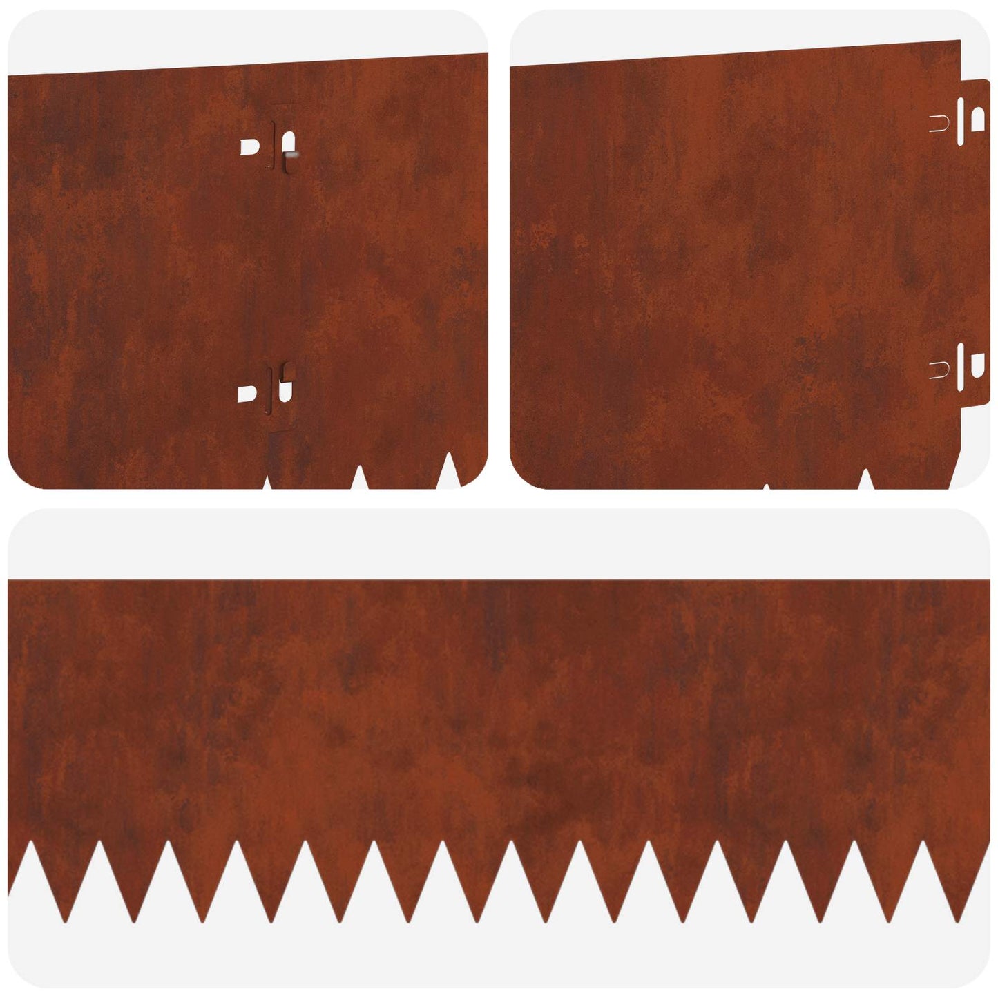 Lawn Edging 30 pcs 103 x 20 cm Steel Rusty