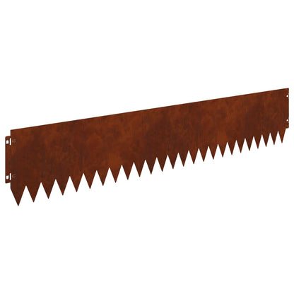Lawn Edging 30 pcs 103 x 20 cm Steel Rusty
