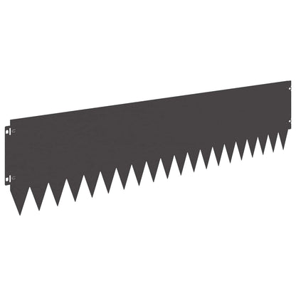 Lawn Edging 10 pcs 103 x 25 cm Steel Black
