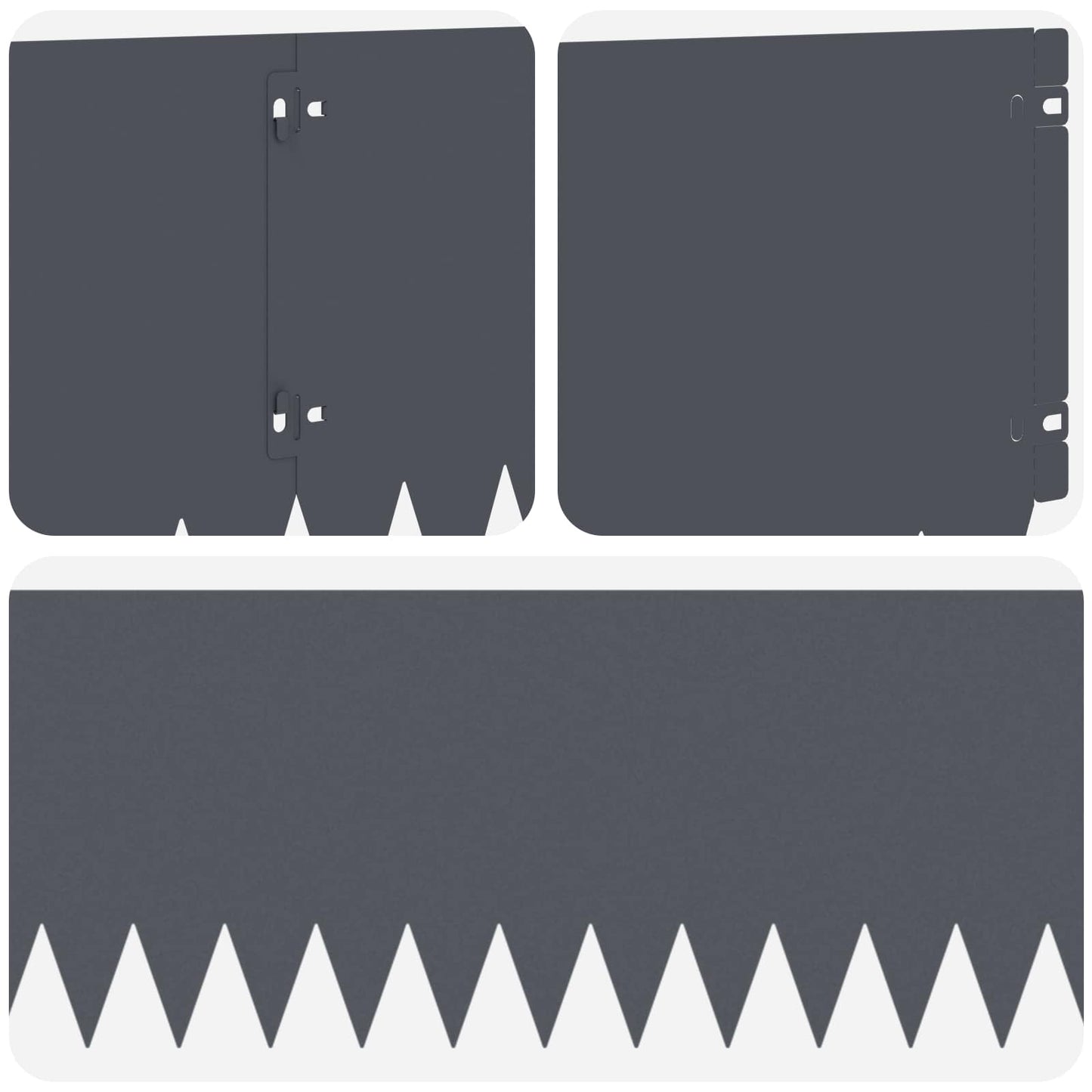 Lawn Edging 10 pcs 103 x 25 cm Steel Anthracite