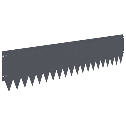 Lawn Edging 10 pcs 103 x 25 cm Steel Anthracite