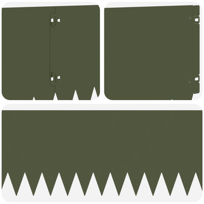 Lawn Edging 10 pcs 103 x 25 cm Steel Olive Green