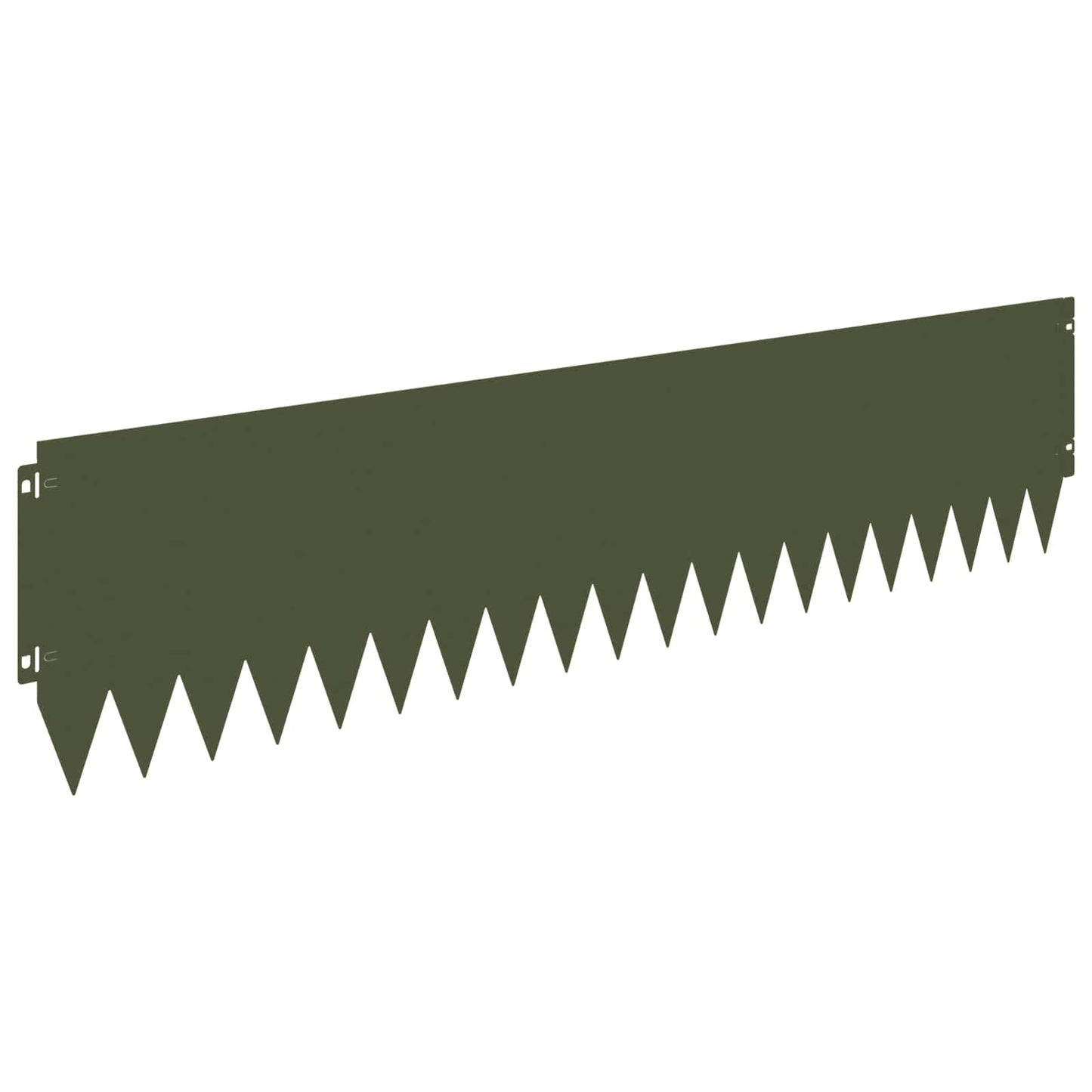 Lawn Edging 10 pcs 103 x 25 cm Steel Olive Green