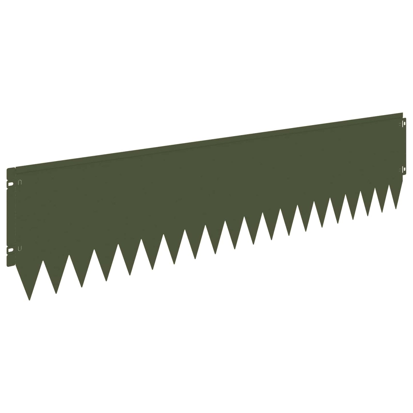 Lawn Edging 10 pcs 103 x 25 cm Steel Olive Green