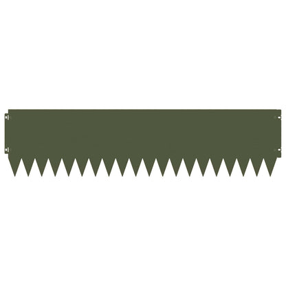 Lawn Edging 10 pcs 103 x 25 cm Steel Olive Green