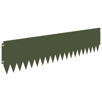 Lawn Edging 20 pcs 103 x 25 cm Steel Olive Green