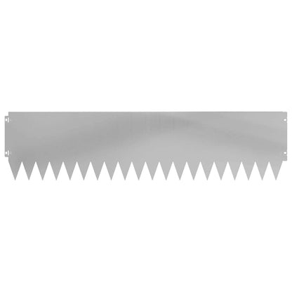 Lawn Edging 20 pcs 103 x 25 cm Steel Silver