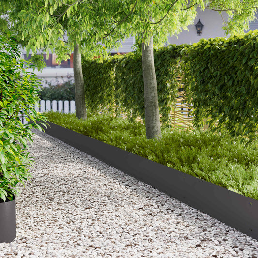 Lawn Edging 10 pcs 103 x 30 cm Steel Black
