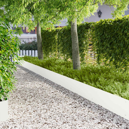 Lawn Edging 10 pcs 103 x 30 cm Steel White