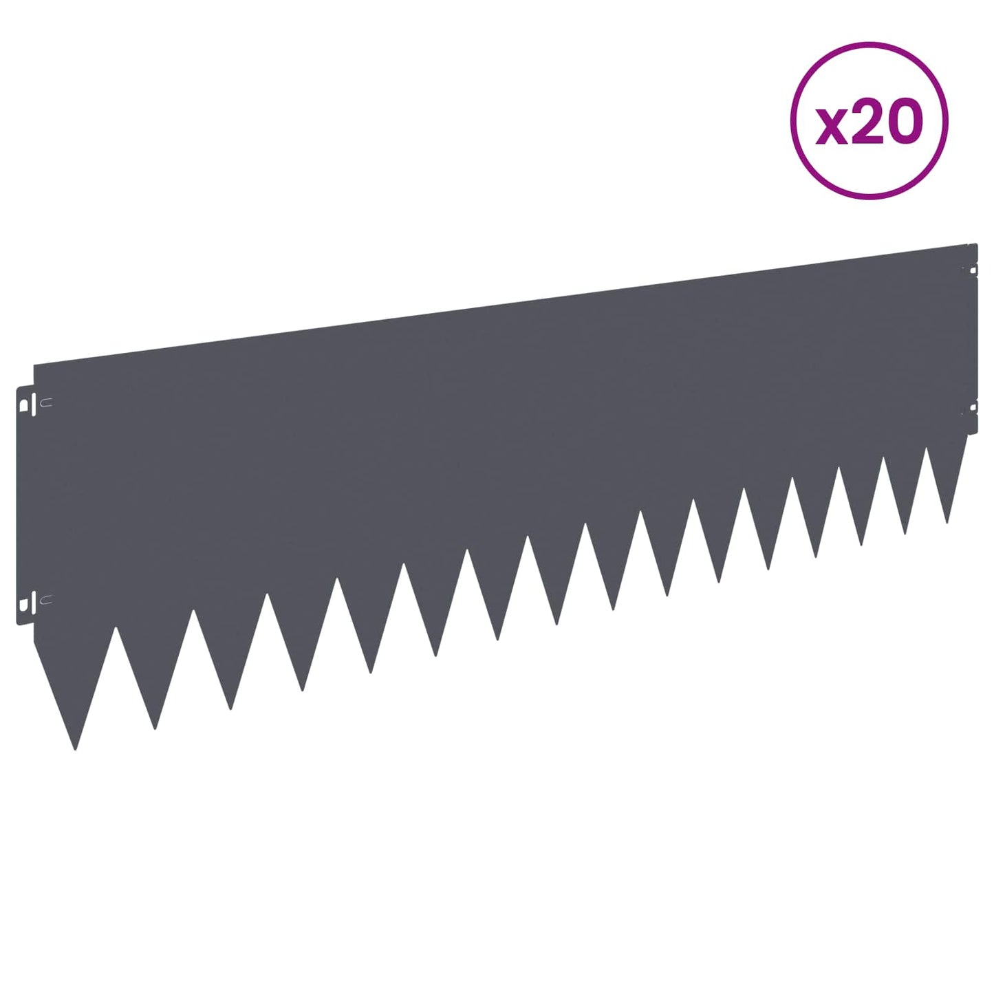 Lawn Edging 20 pcs 103 x 30 cm Steel Anthracite