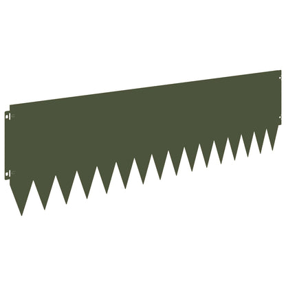 Lawn Edging 10 pcs 103 x 30 cm Steel Olive Green