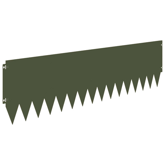 Lawn Edging 10 pcs 103 x 30 cm Steel Olive Green