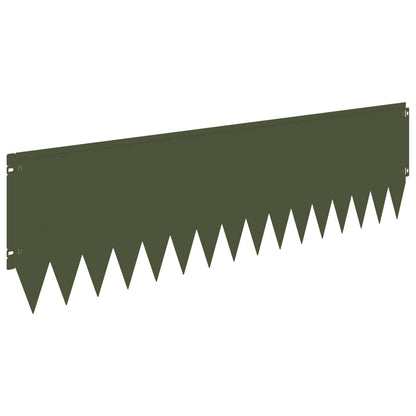 Lawn Edging 10 pcs 103 x 30 cm Steel Olive Green
