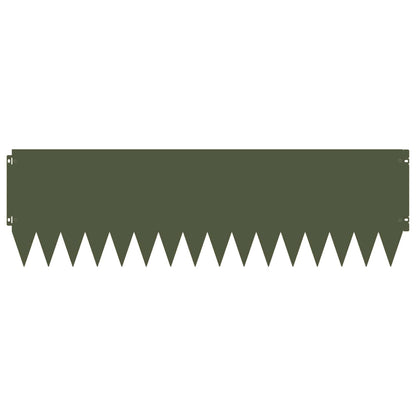 Lawn Edging 10 pcs 103 x 30 cm Steel Olive Green