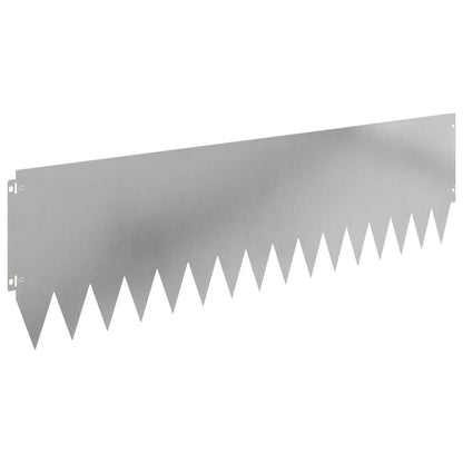 Lawn Edging 10 pcs 103 x 30 cm Steel Silver