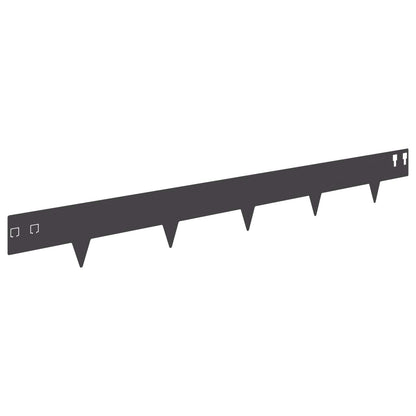Lawn Edging 50 pcs 100 x 12 cm Steel Black