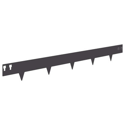 Lawn Edging 50 pcs 100 x 12 cm Steel Black