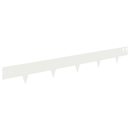 Lawn Edging 10 pcs 100 x 12 cm Steel White