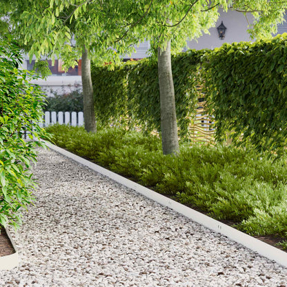 Lawn Edging 30 pcs 100 x 12 cm Steel White