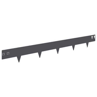 Lawn Edging 10 pcs 100 x 12 cm Steel Anthracite