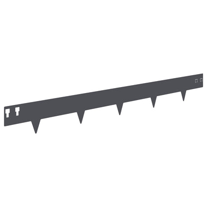Lawn Edging 10 pcs 100 x 12 cm Steel Anthracite