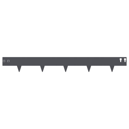 Lawn Edging 30 pcs 100 x 12 cm Steel Anthracite