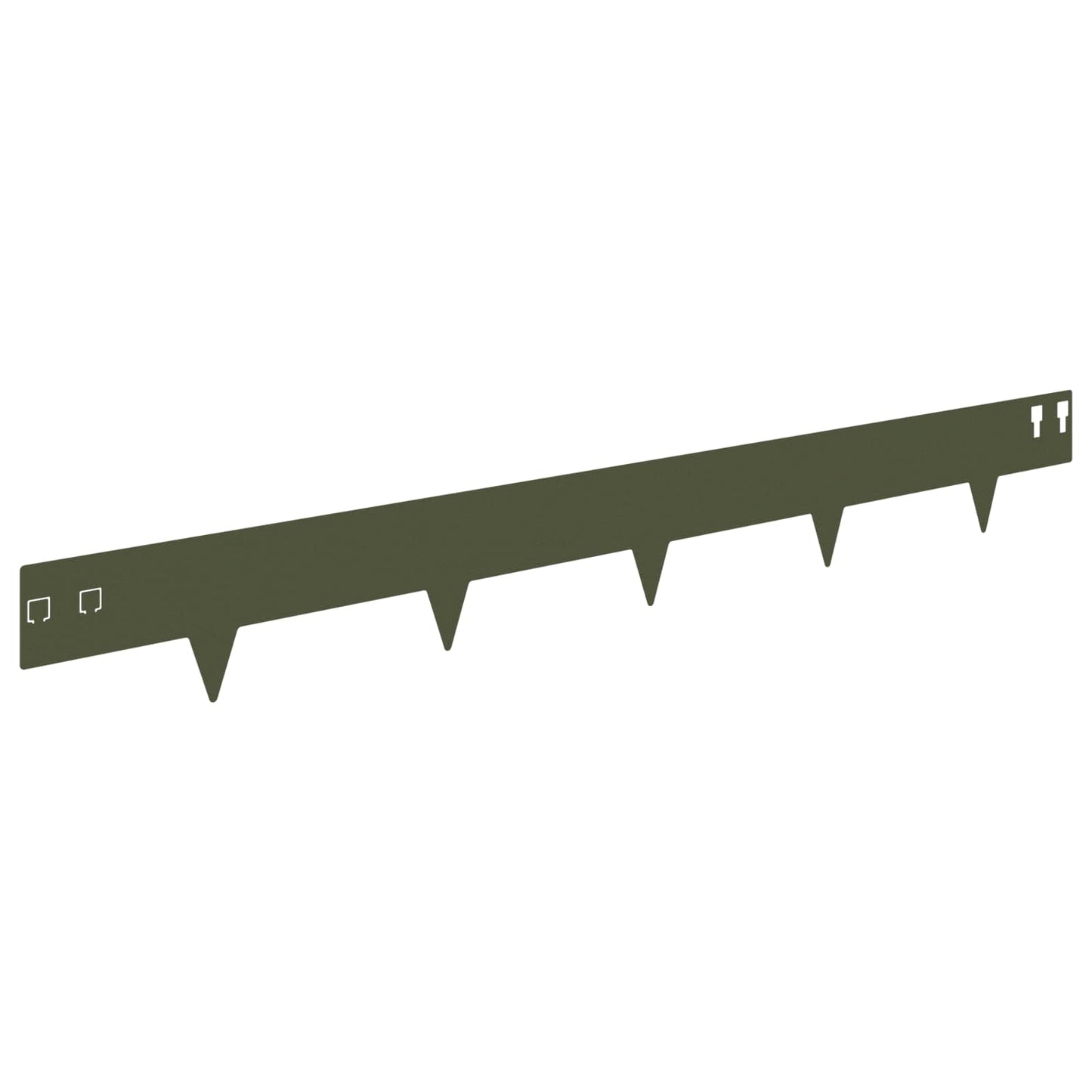 Lawn Edging 20 pcs 100 x 12 cm Steel Olive Green