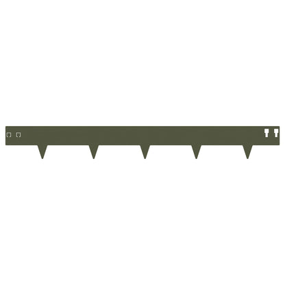 Lawn Edging 20 pcs 100 x 12 cm Steel Olive Green