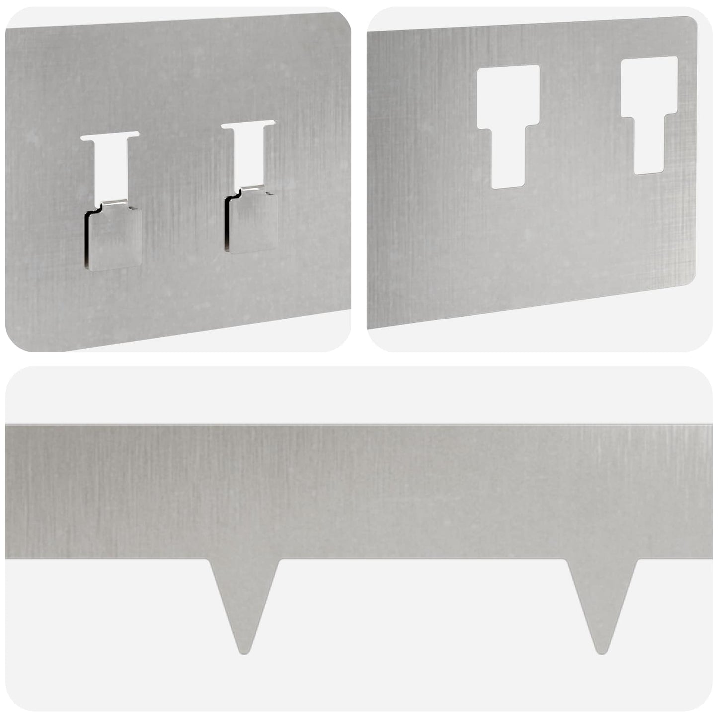 Lawn Edging 10 pcs 100 x 12 cm Steel Silver