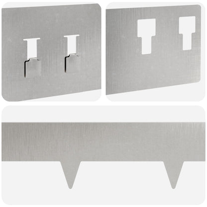 Lawn Edging 10 pcs 100 x 12 cm Steel Silver