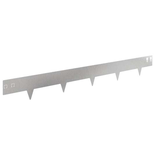 Lawn Edging 10 pcs 100 x 12 cm Steel Silver