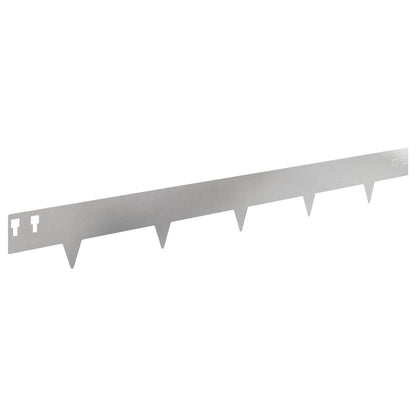 Lawn Edging 10 pcs 100 x 12 cm Steel Silver