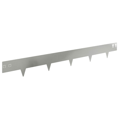 Lawn Edging 10 pcs 100 x 12 cm Steel Silver