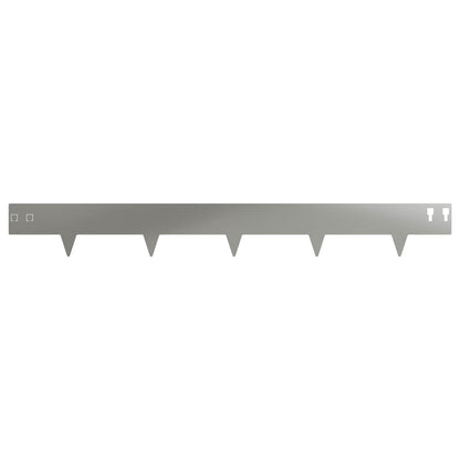 Lawn Edging 10 pcs 100 x 12 cm Steel Silver
